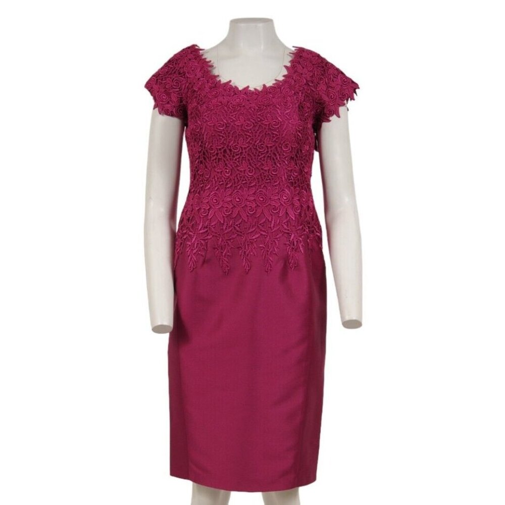 Helen Morley Women Off The Shoulder Mini Dress US 10 Purple Embroidered